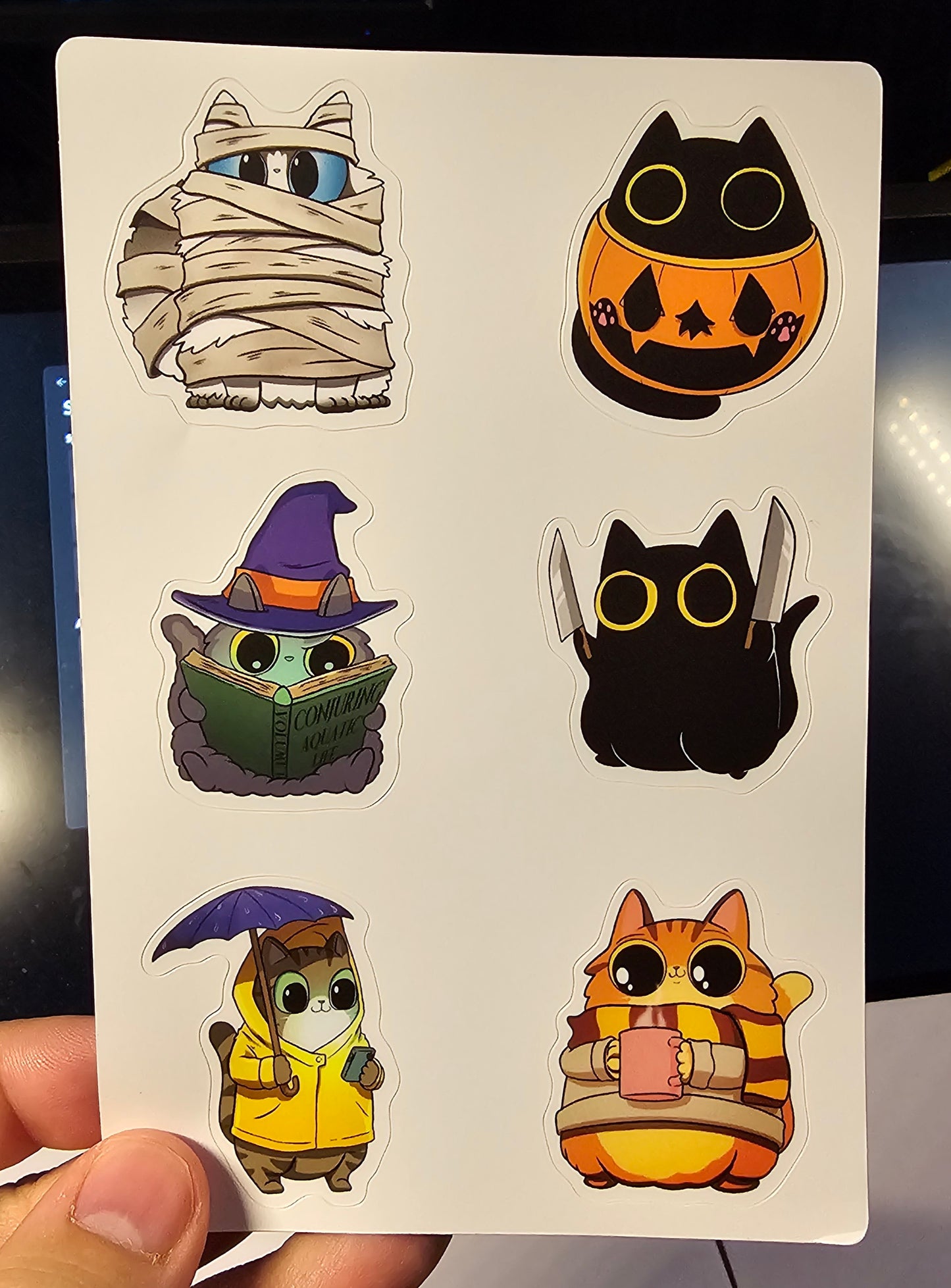 Autumn Cats Die Cut Matte Sticker Sheet