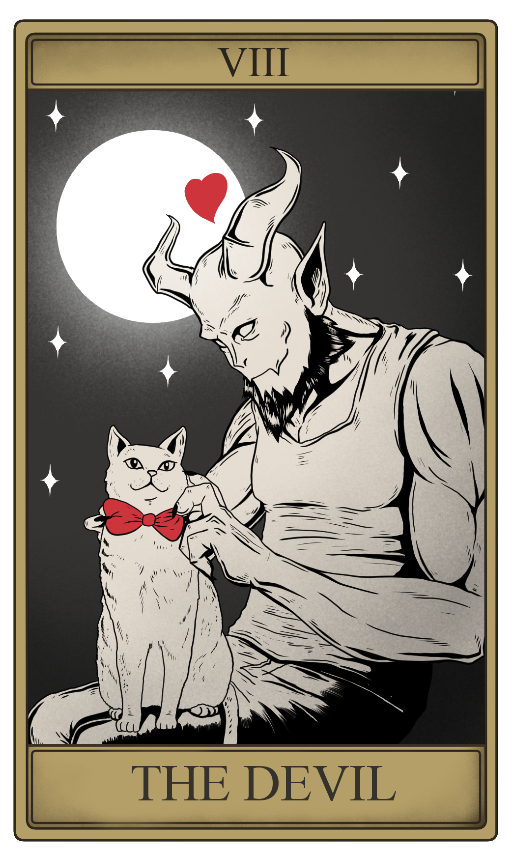Tarot Card #8 The Devil Vinyl Cut Sticker Matte Finish