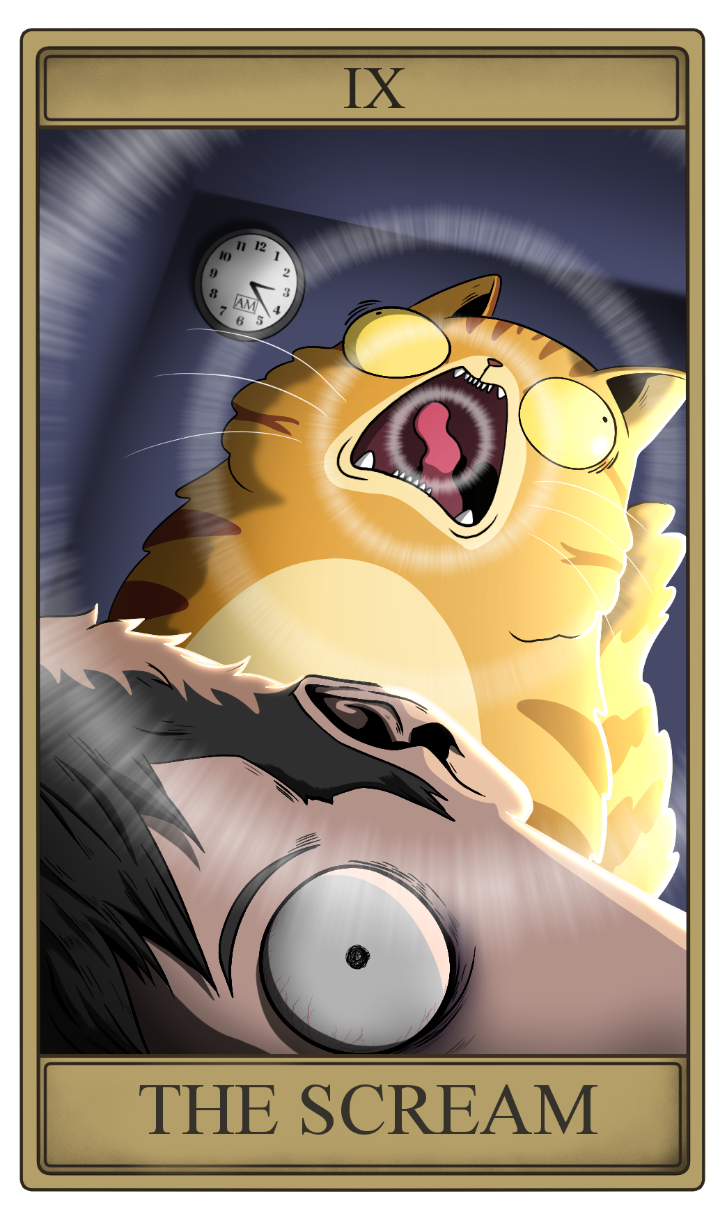 Tarot Card #9 The Scream Vinyl Cut Sticker Matte Finish
