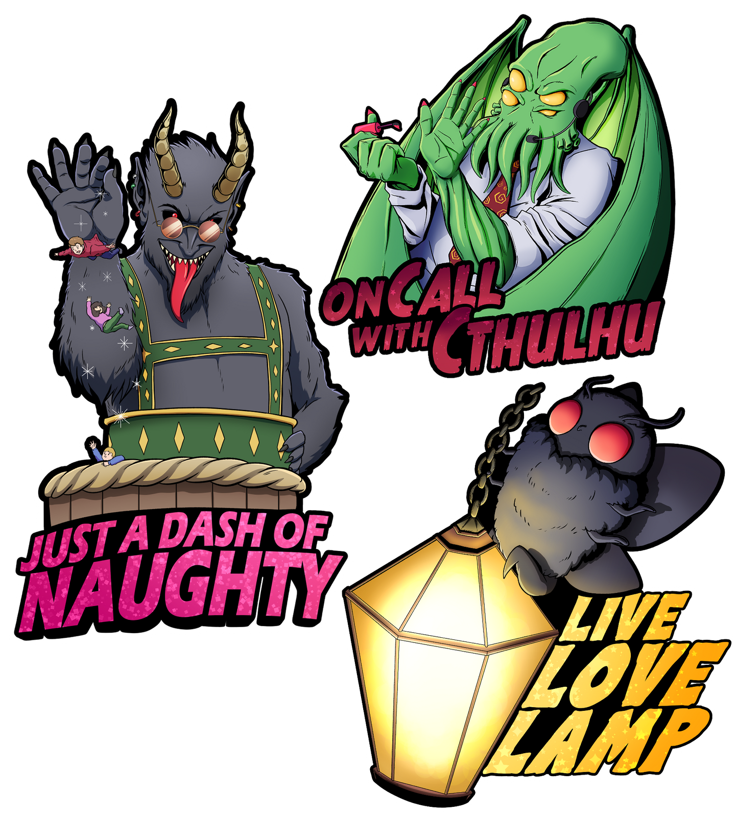 Monsters, Myths, & Madness Matte Vinyl Cut Sticker Set 1