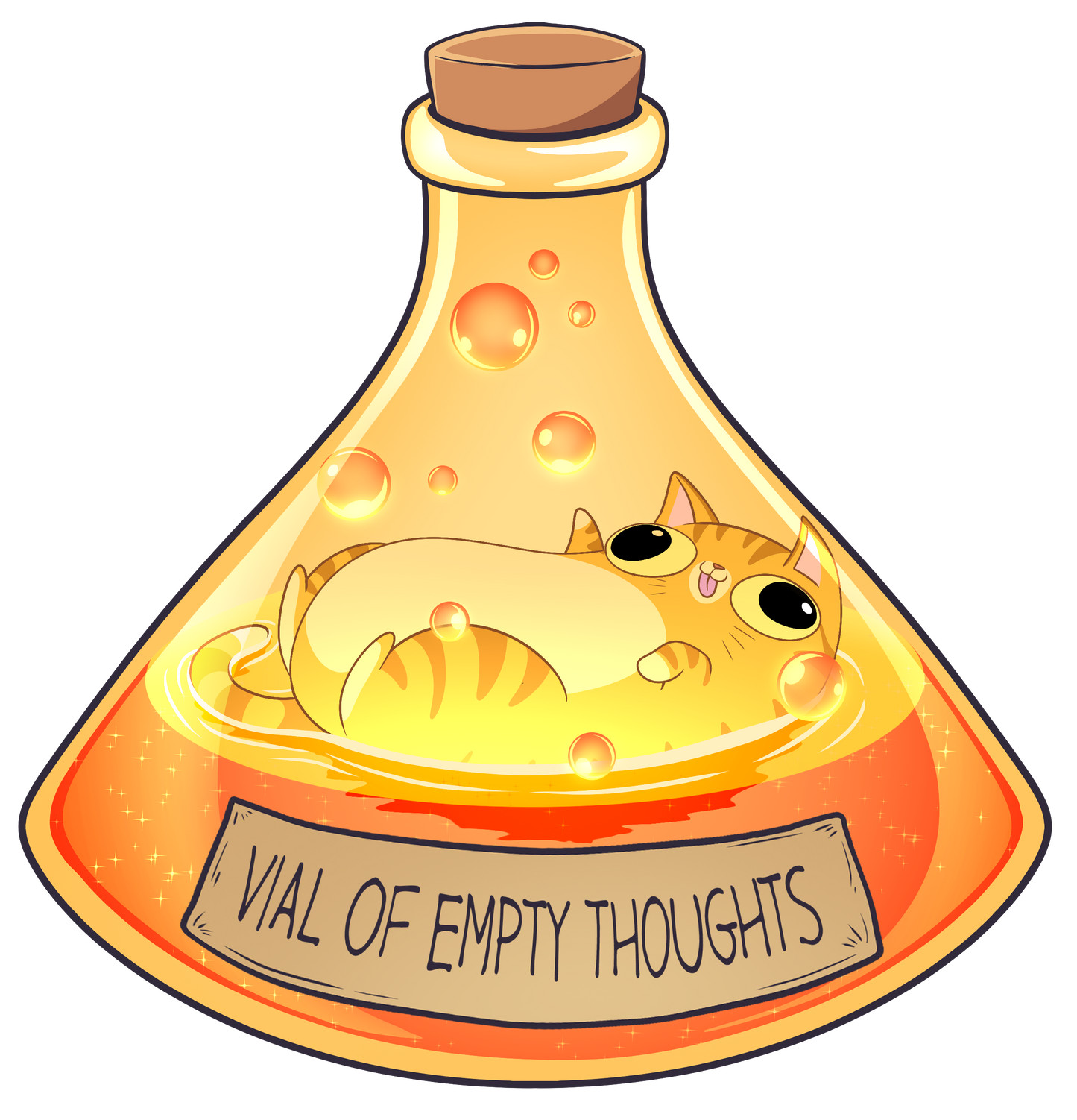 Vial of Empty Thoughts Vinyl Cut Glossy Sticker (Copy)