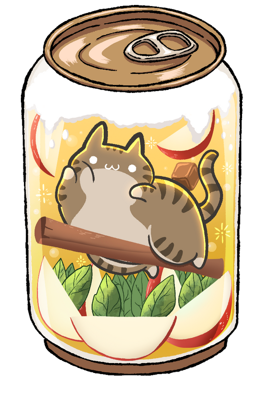 Soda Cat - Ginger Ale - Vinyl Cut Sticker Matte Finish
