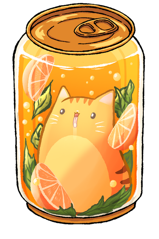 Soda Cat - Orange Citrus - Vinyl Cut Sticker Matte Finish