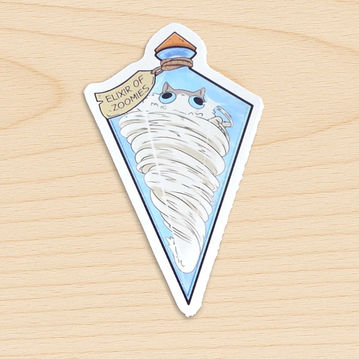 Elixir of Zoomies Vinyl Cut Glossy Sticker